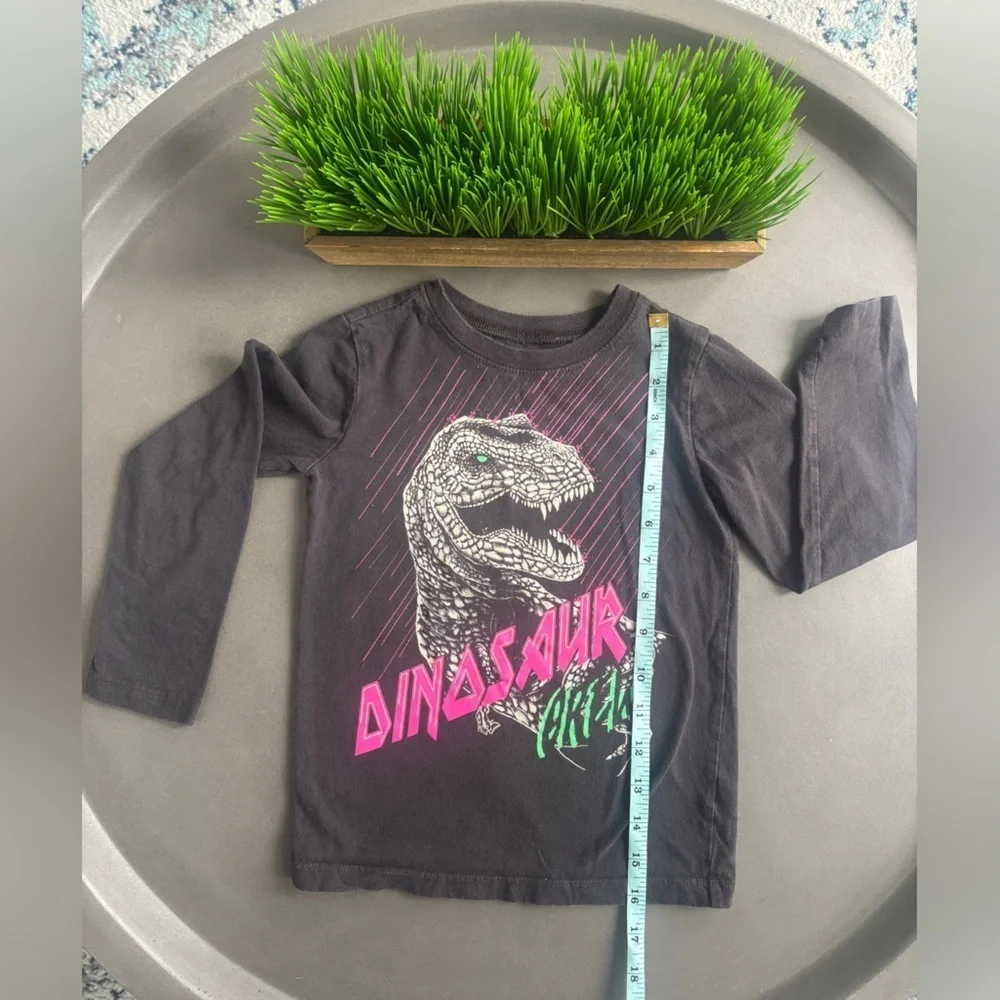 OshKosh B'gosh Black Dinosaur Graphic Long Sleeve Tee Size 5